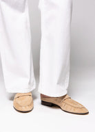 swatch_Wheat Suede tony bianco glacier ruched mule loafer