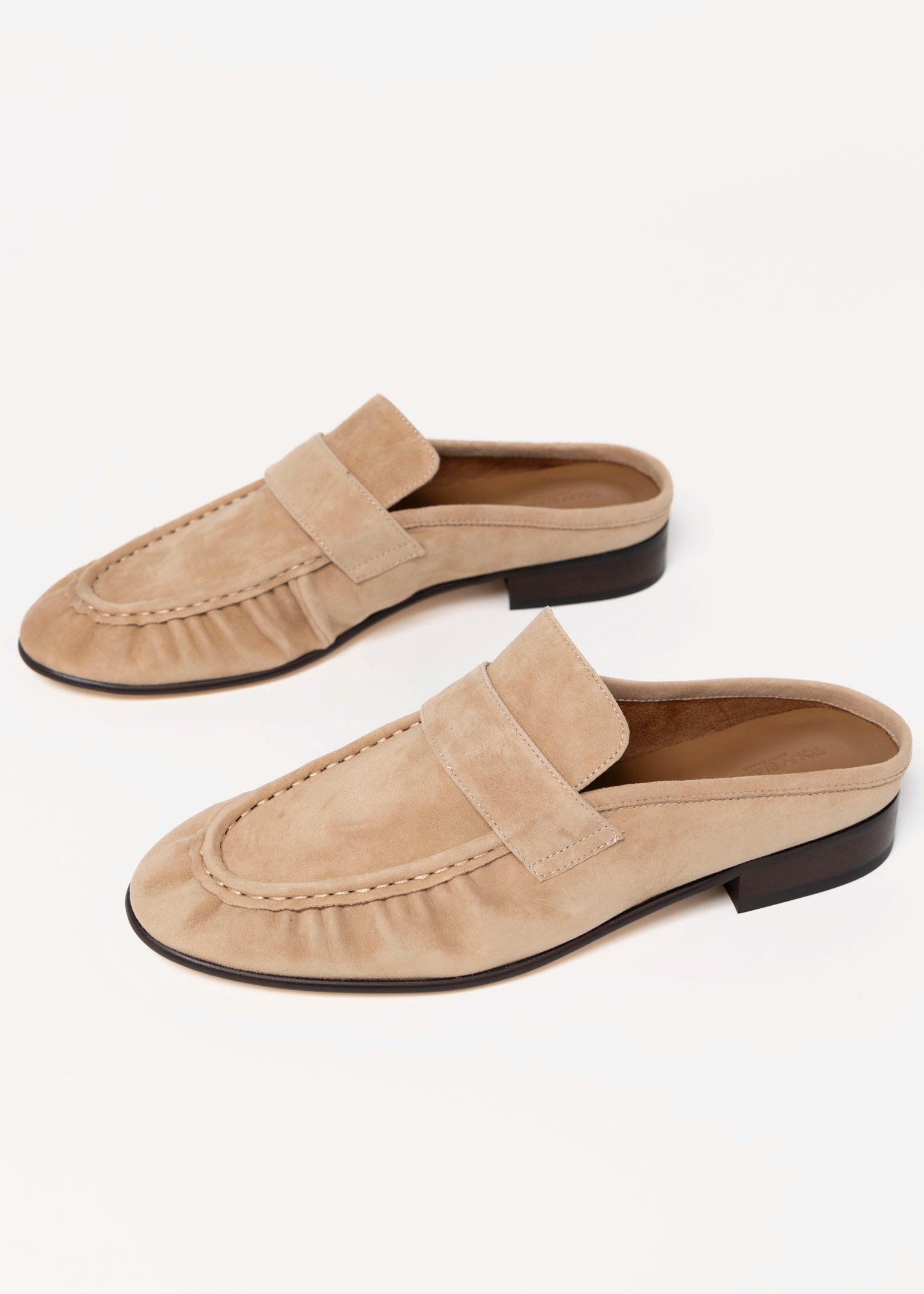 swatch_Wheat Suede tony bianco glacier ruched mule loafer