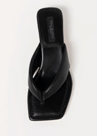 swatch_Black Leather Tony Bianco tropic heeled thong