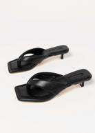 swatch_Black Leather Tony Bianco tropic heeled thong