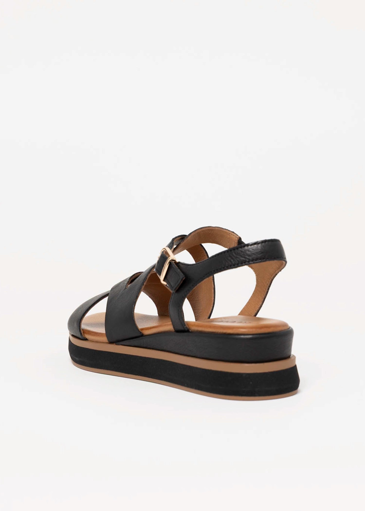 swatch_Black Leather inuovo platform sport sandal