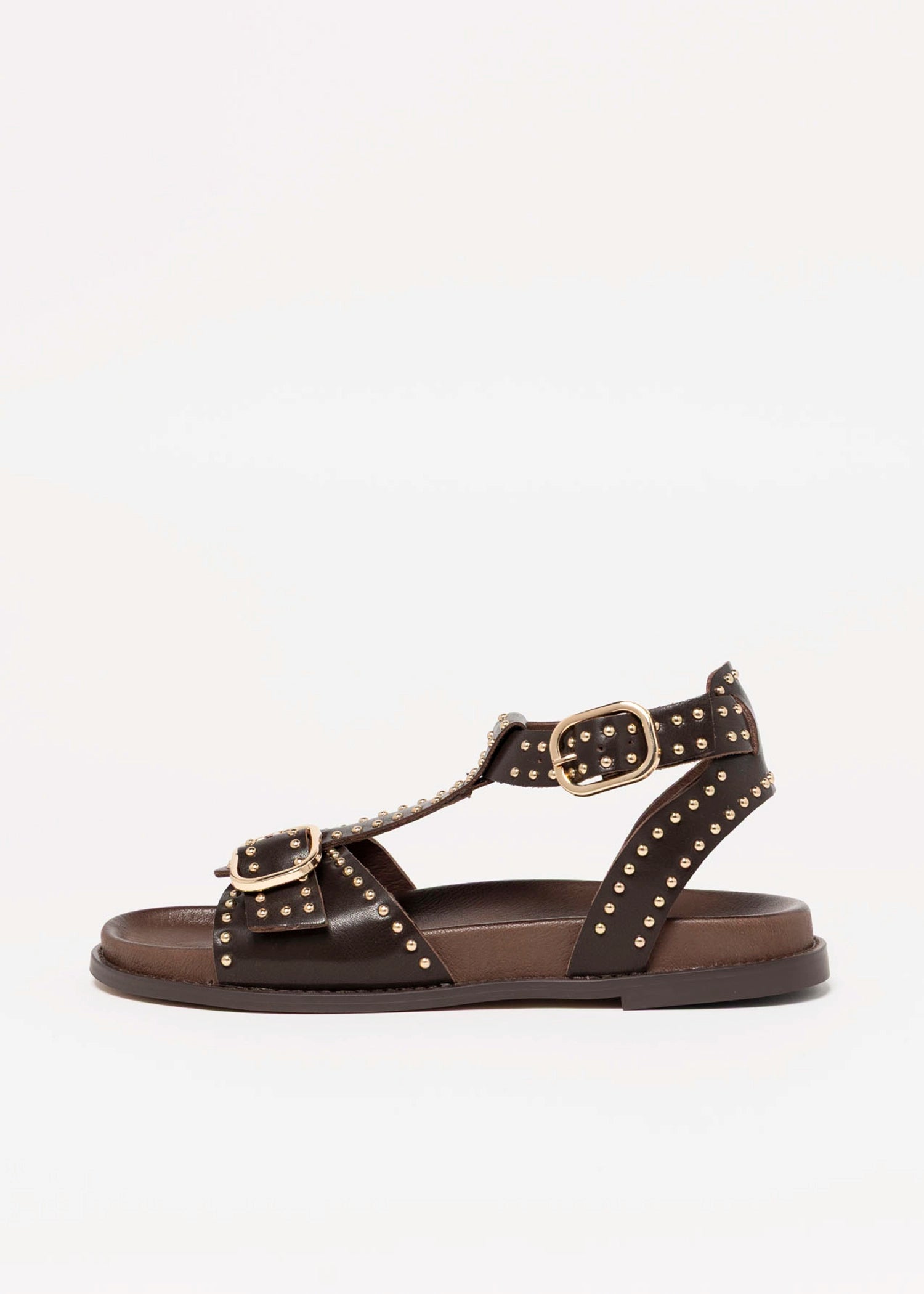 swatch_Brown inuovo studded footbed sandal