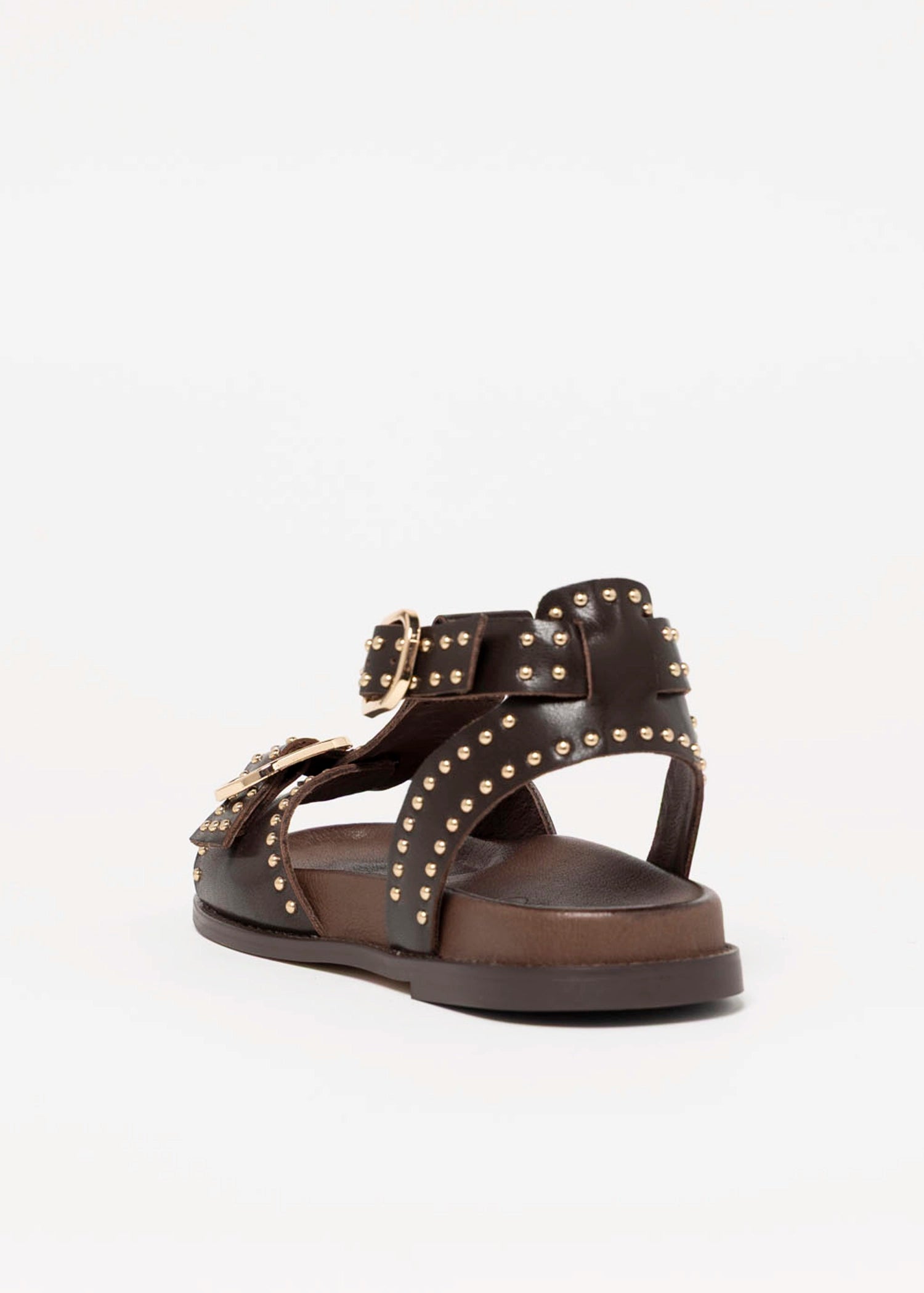 swatch_Brown inuovo studded footbed sandal