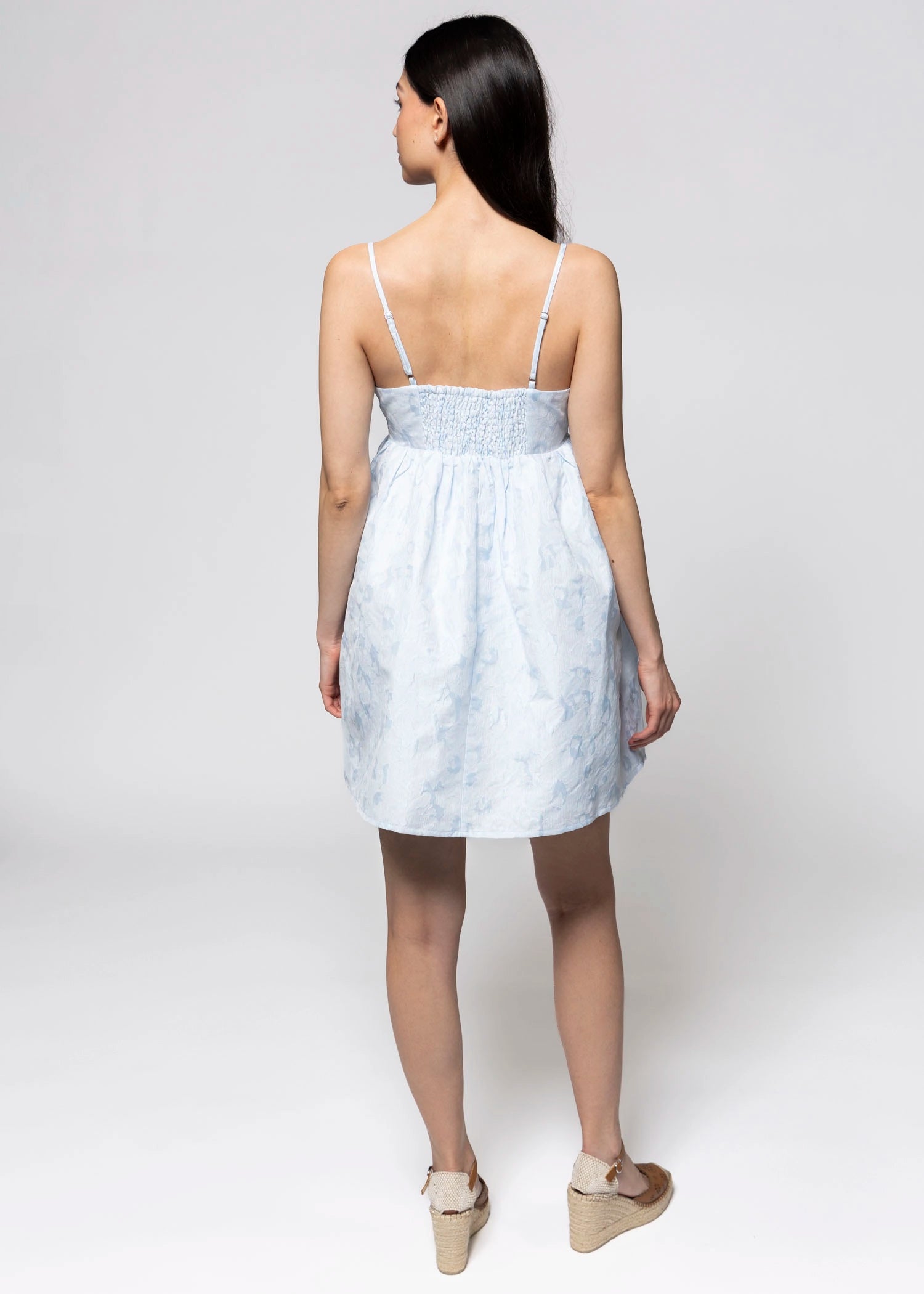 swatch_Light Blue babydoll mini dress