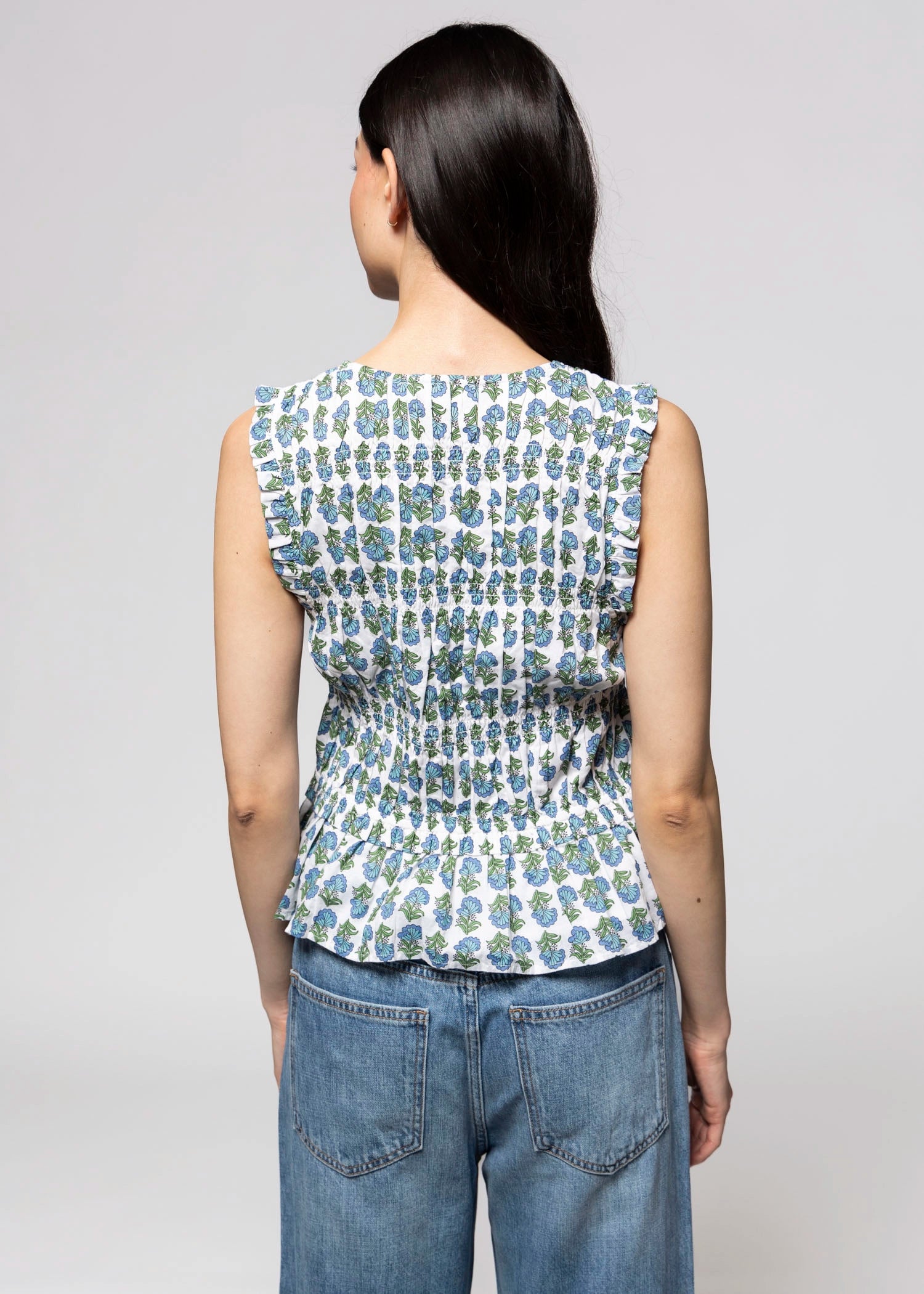 swatch_Blue/Green Multi thml sleeveless print blouse