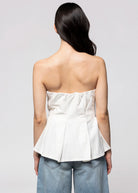 swatch_Off White strapless peplum blouse