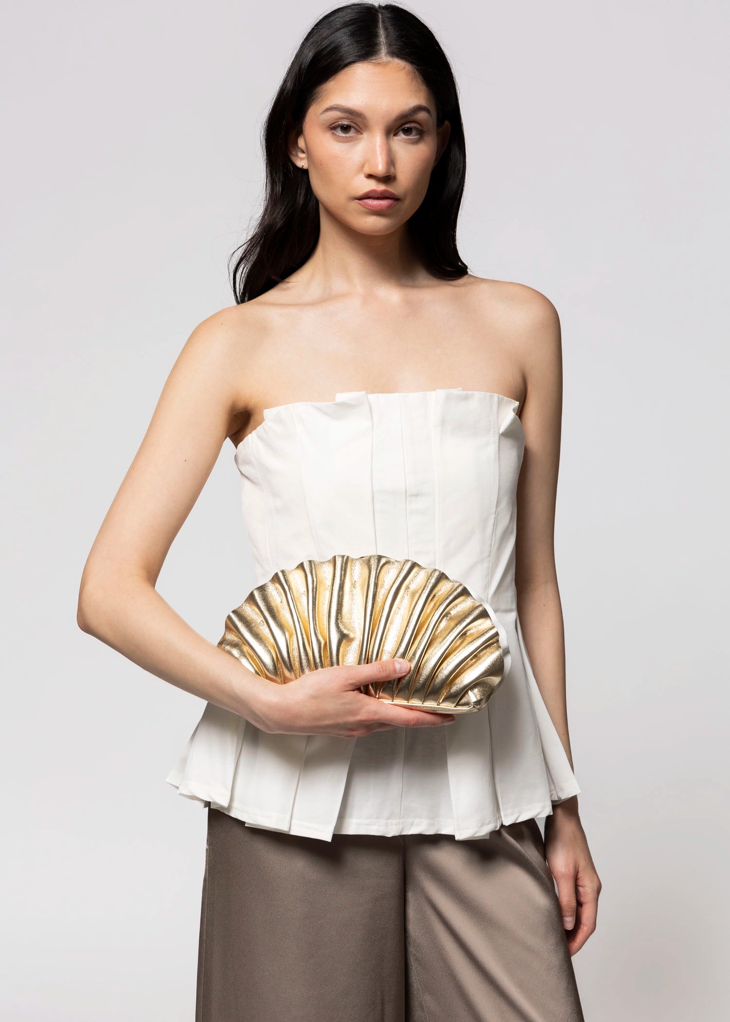 swatch_Gold olga berg hollie pleated clutch