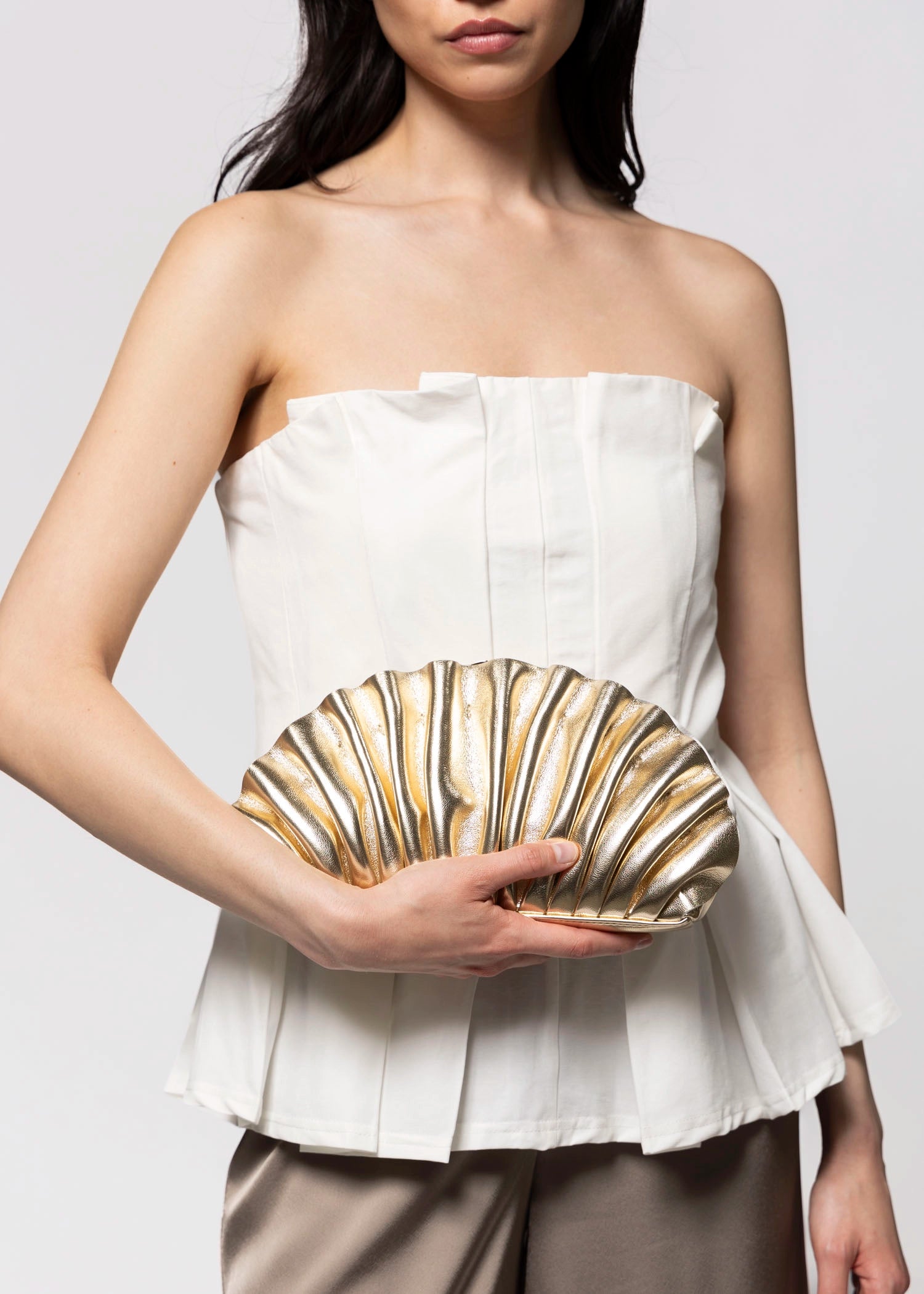 swatch_Gold olga berg hollie pleated clutch
