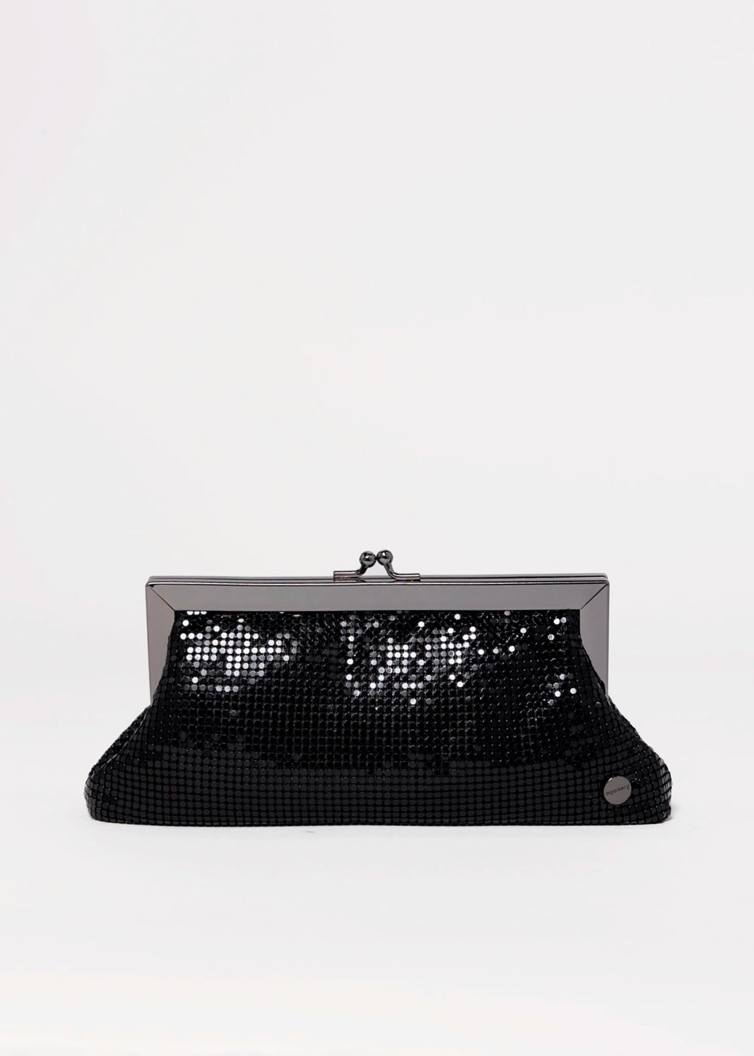 swatch_Black olga berg zara mesh frame clutch