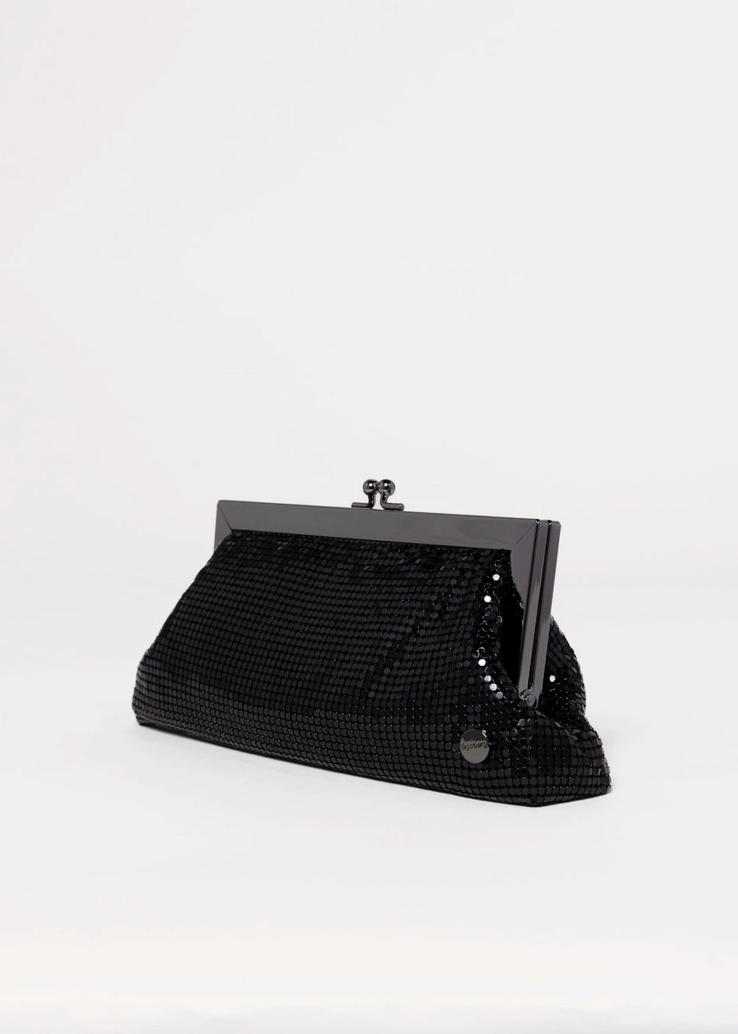 swatch_Black olga berg zara mesh frame clutch