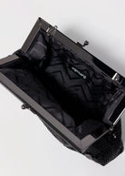 swatch_Black olga berg zara mesh frame clutch
