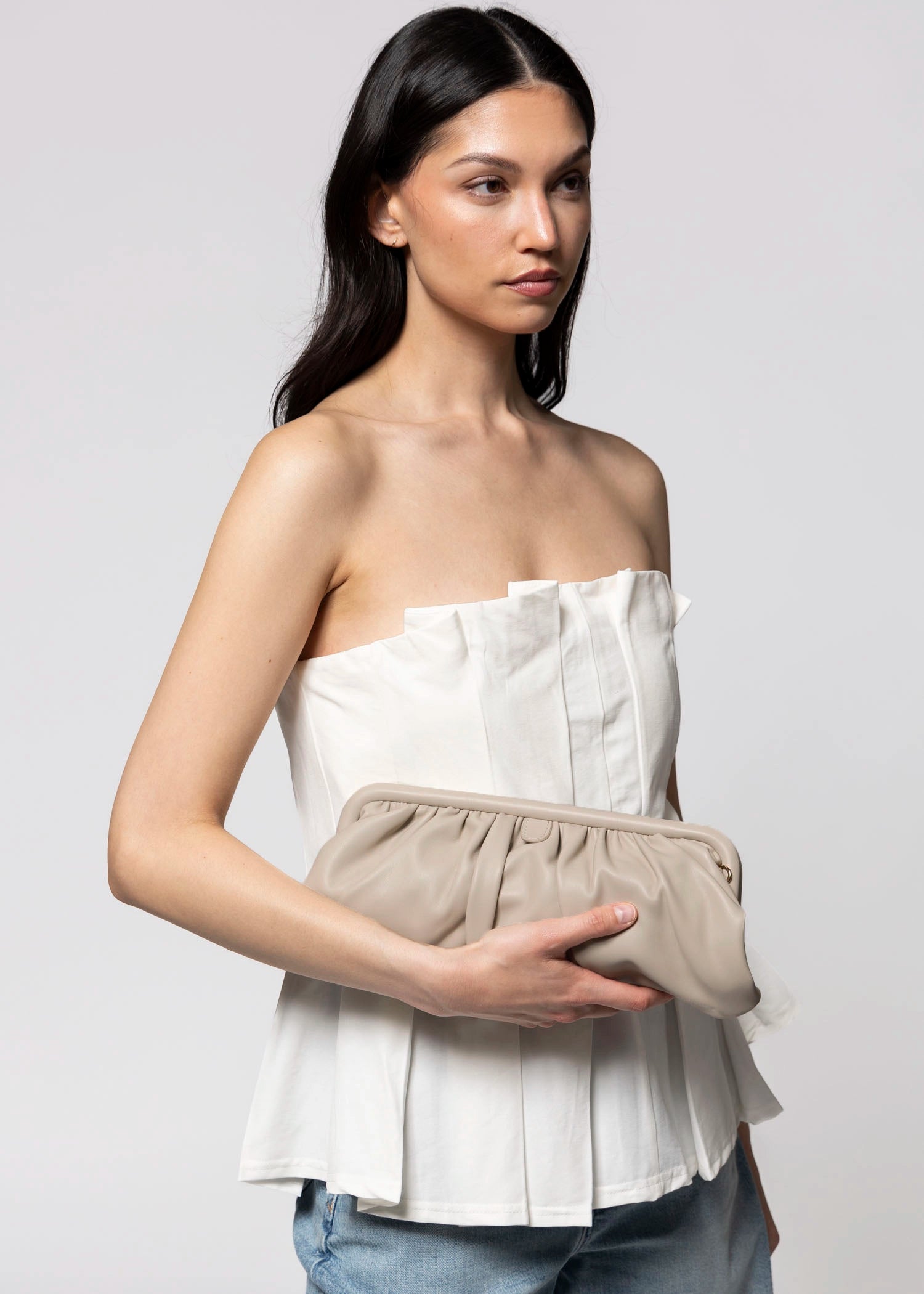 swatch_Mink olga berg catherine gathered clutch