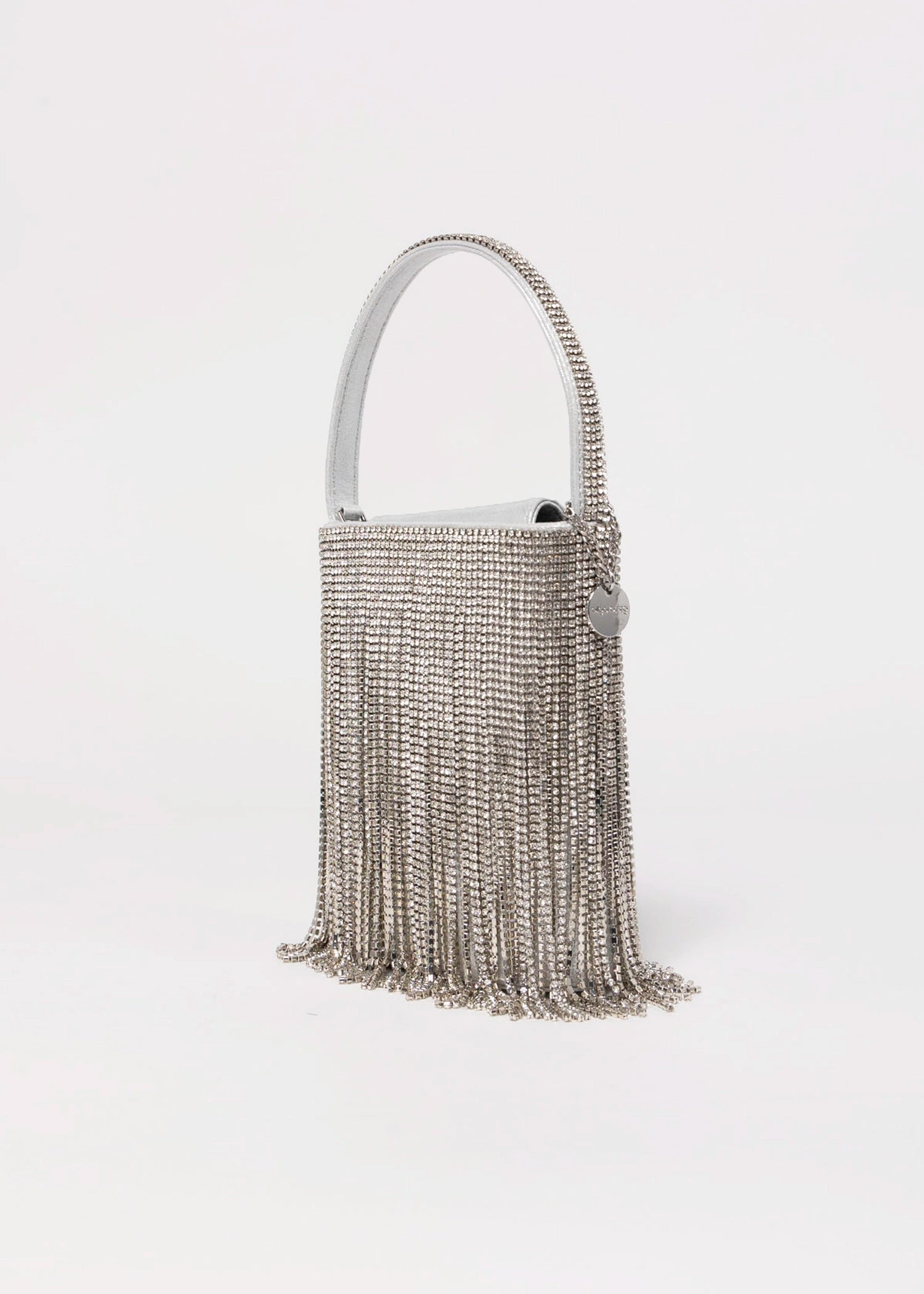swatch_Silver olga berg billie crystal fringe bag