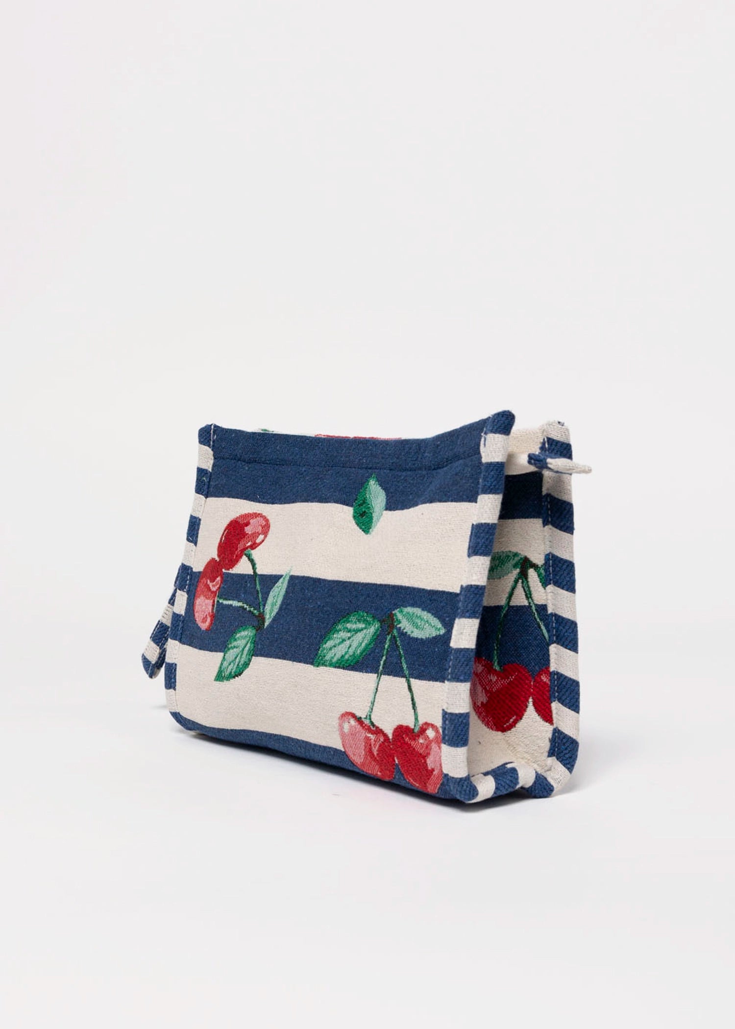 swatch_Cherries striped wristlet