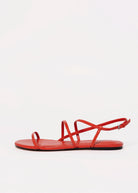 swatch_Red Leather marc fisher elysha flat sandal