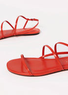 swatch_Red Leather marc fisher elysha flat sandal