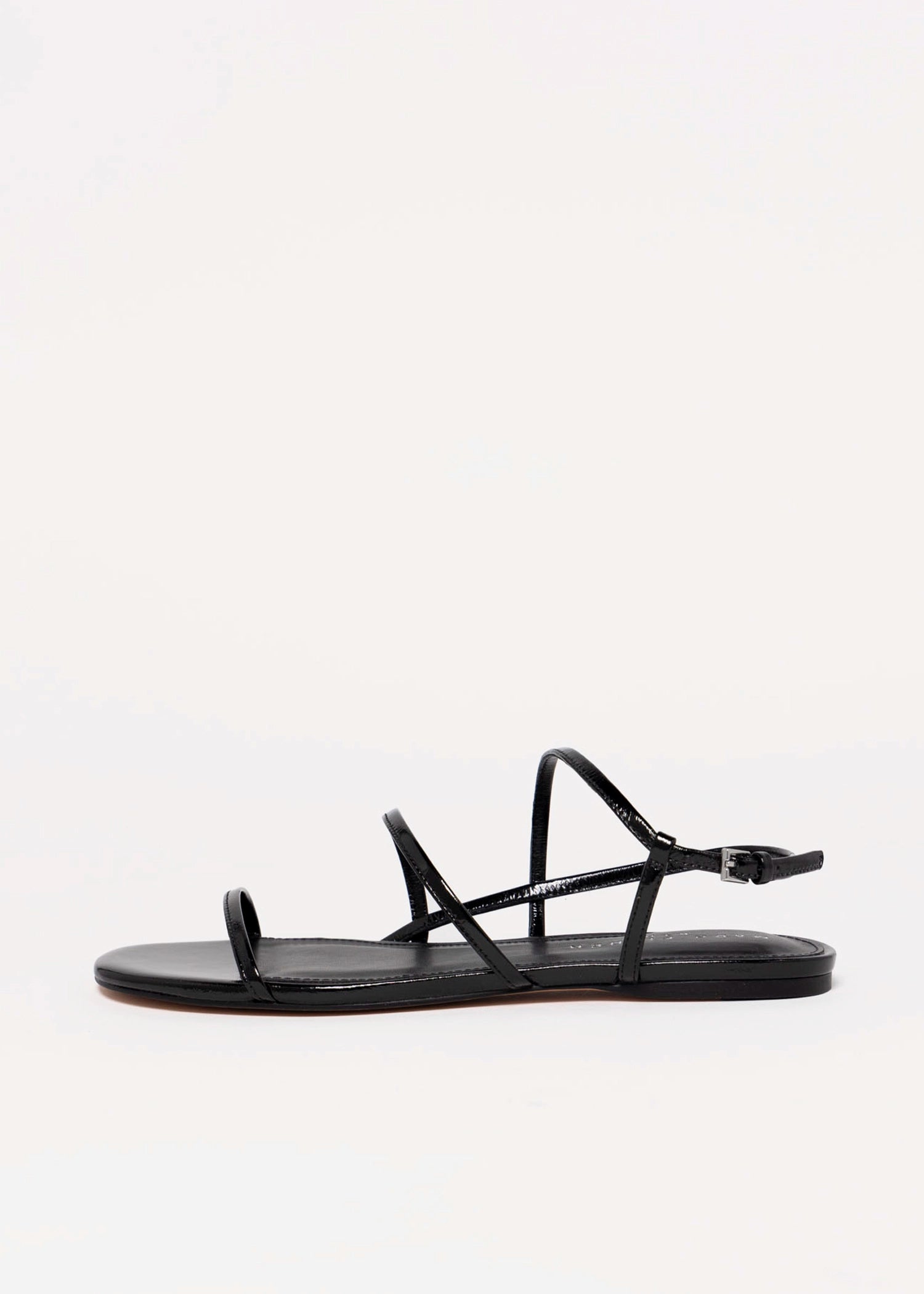 swatch_Black Leather marc fisher elysha flat sandal