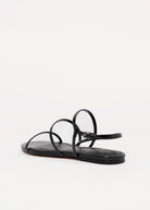 swatch_Black Leather marc fisher elysha flat sandal