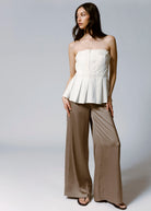 swatch_Off White strapless peplum blouse
