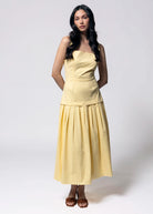 swatch_Yellow drop waist maxi dress