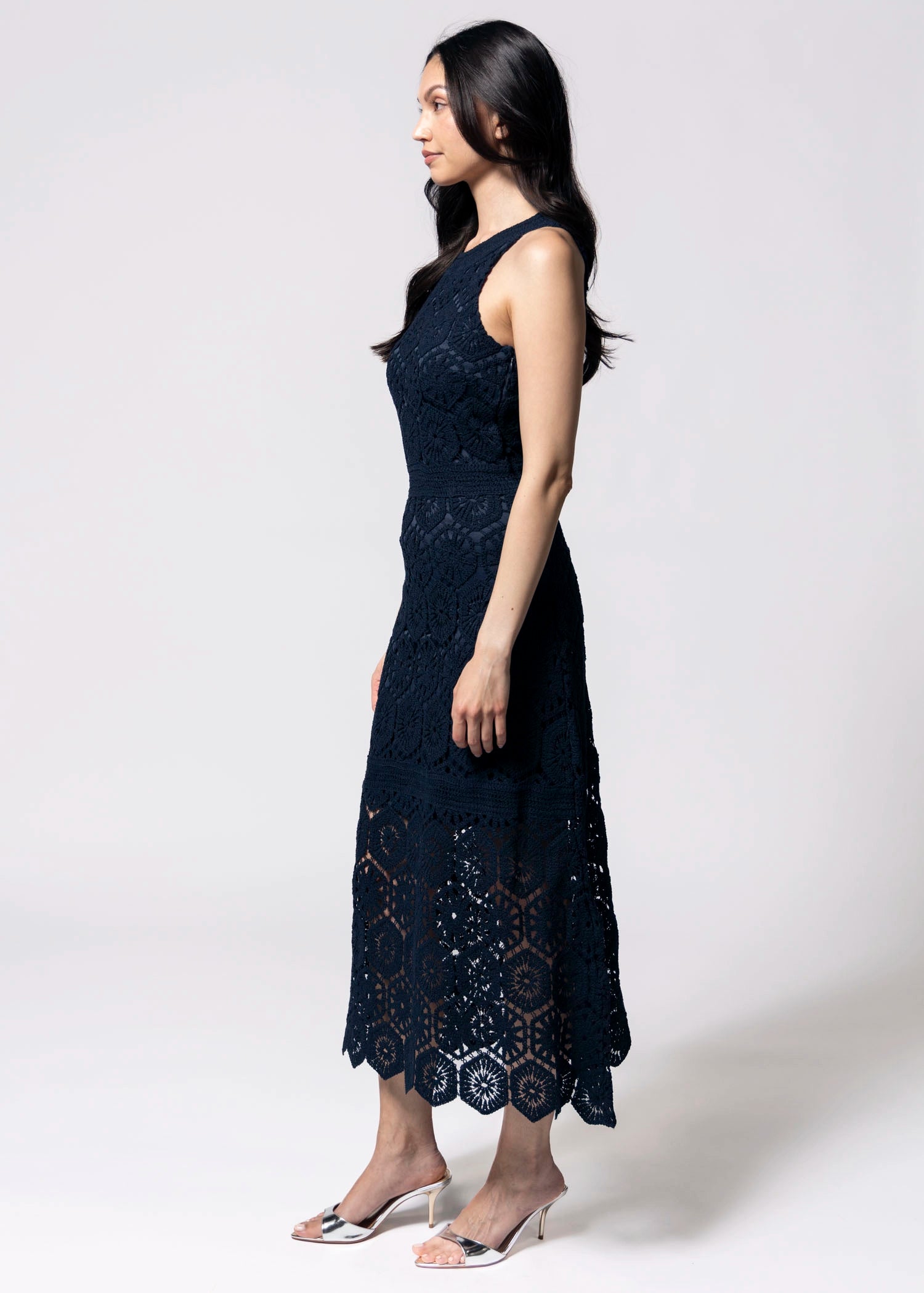 swatch_Navy fifteen twenty londyn crochet midi dress