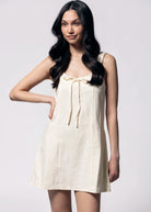 swatch_Cream blank NYC chalk mark linen mini dress