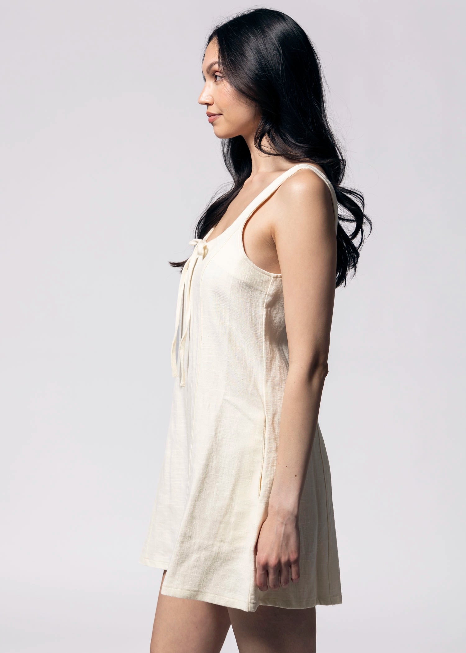 swatch_Cream blank NYC chalk mark linen mini dress