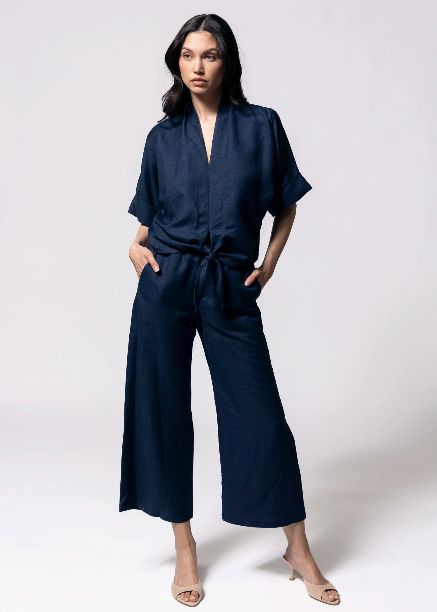 swatch_Navy fifteen twenty mason linen pant