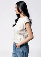 swatch_White gathered t-shirt