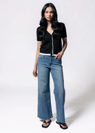 swatch_Black double layer cardigan