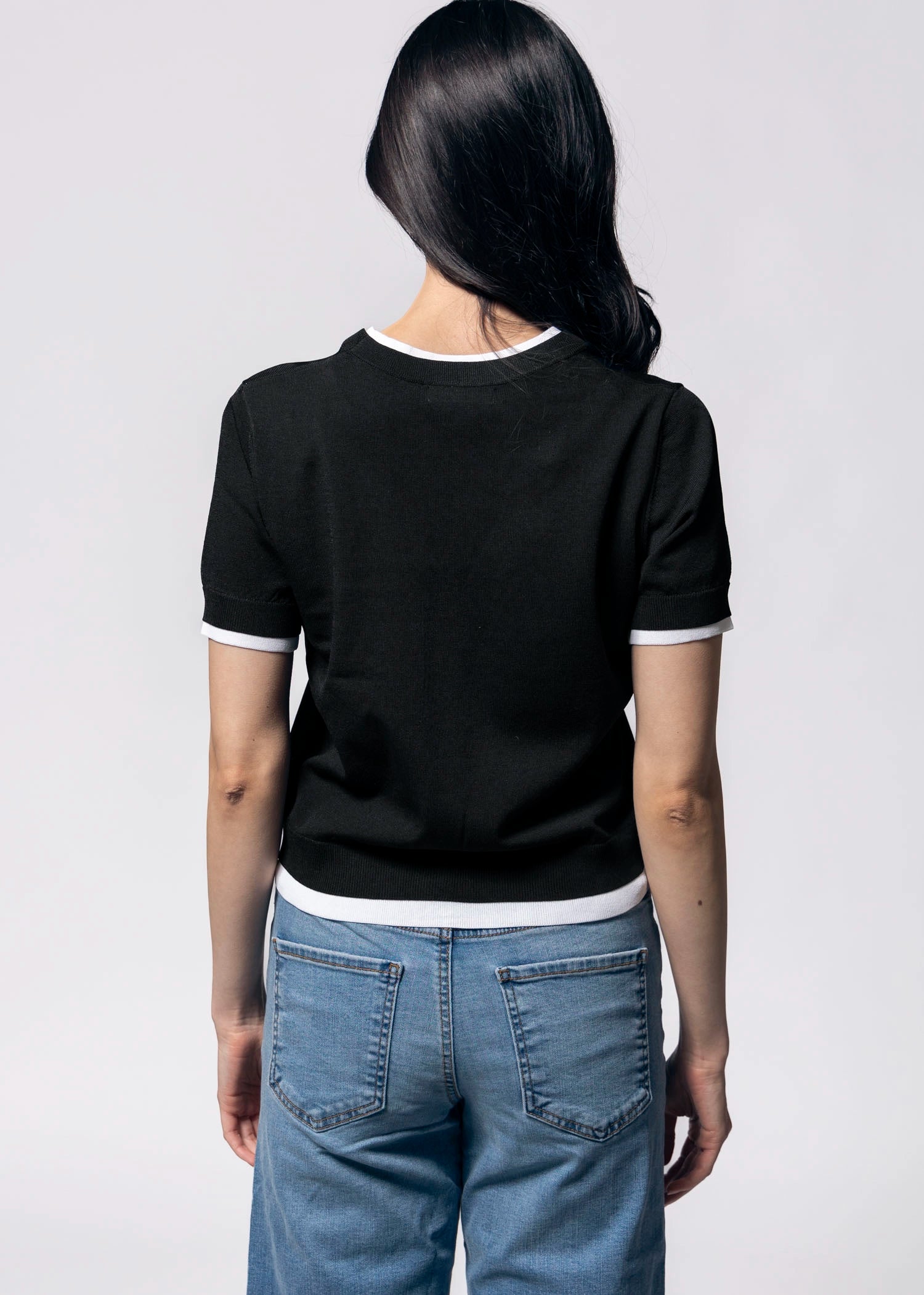 swatch_Black double layer cardigan