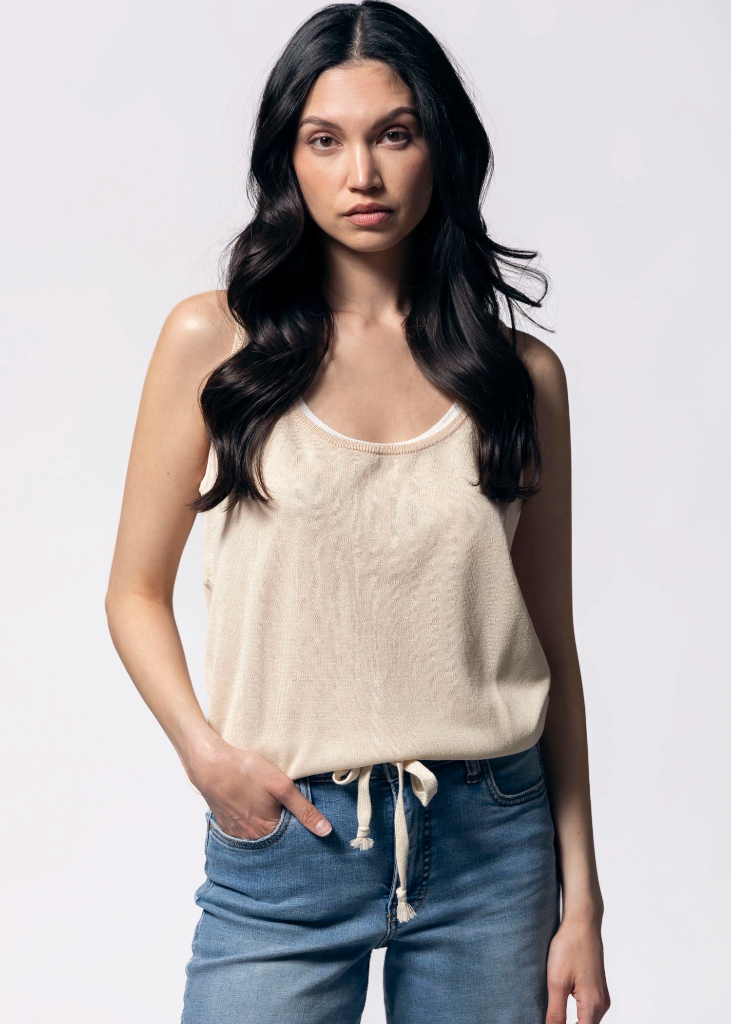 swatch_Light Taupe double layer sheer tank