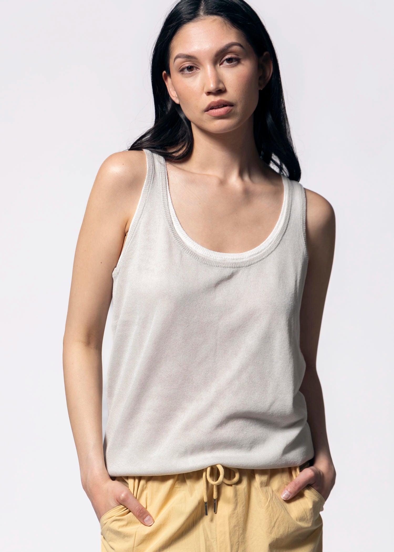swatch_Icy Grey double layer sheer tank