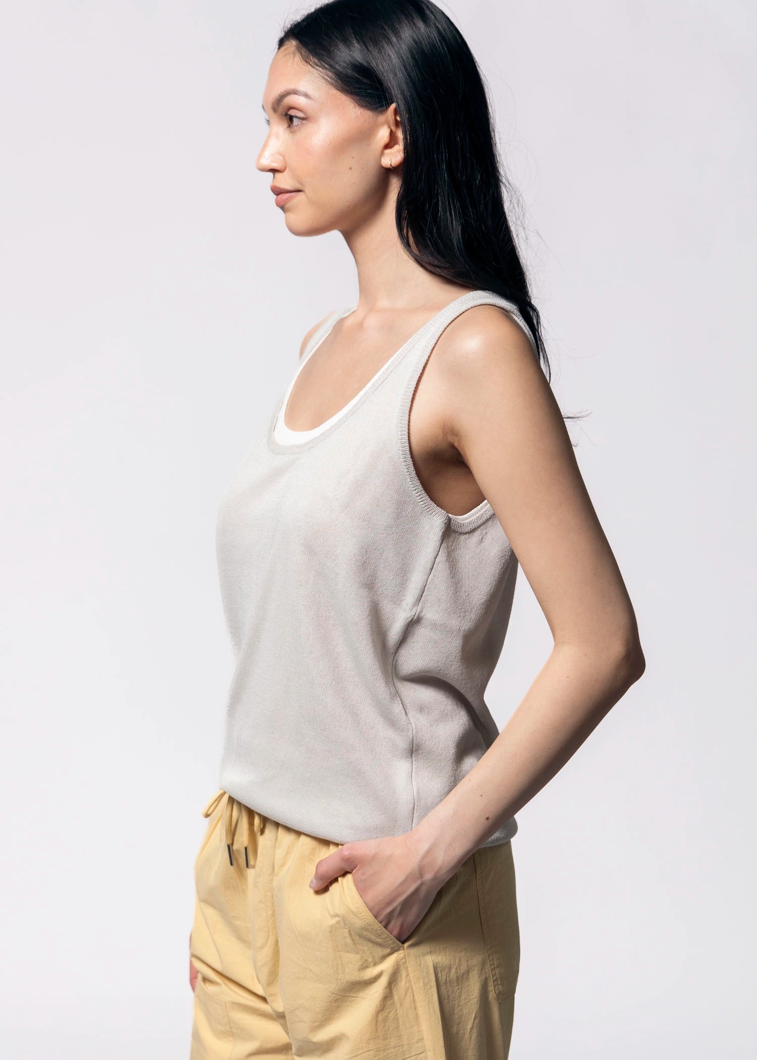 swatch_Icy Grey double layer sheer tank