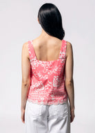 swatch_Pink square neck floral top