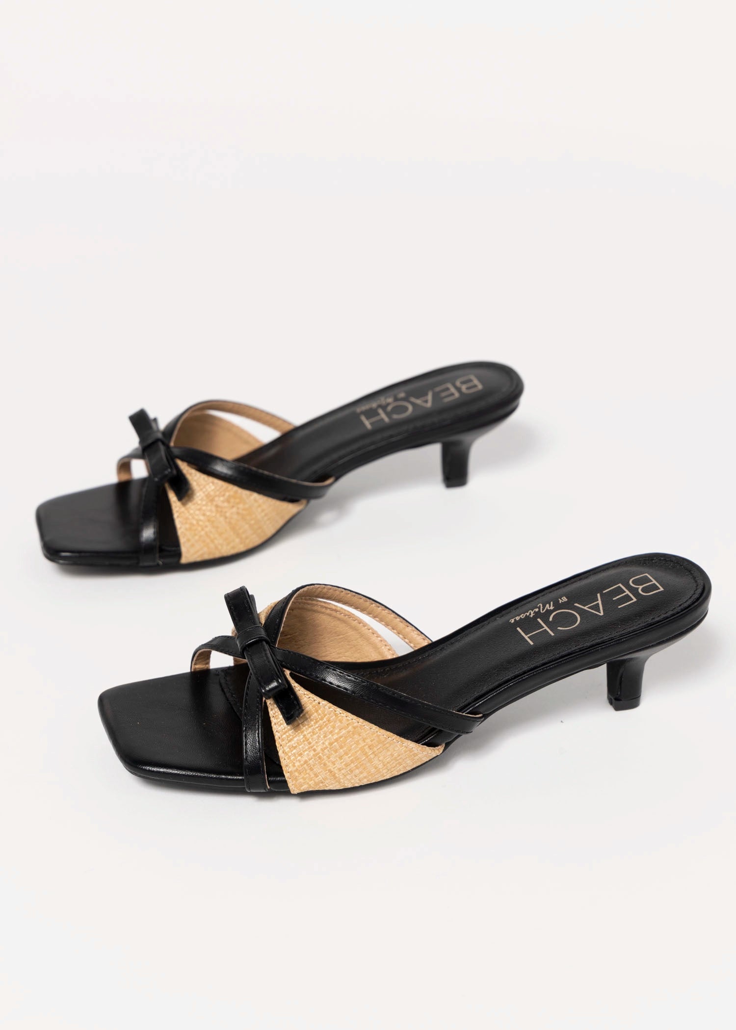 swatch_Black Vegan Leather coconuts porter kitten heel sandal