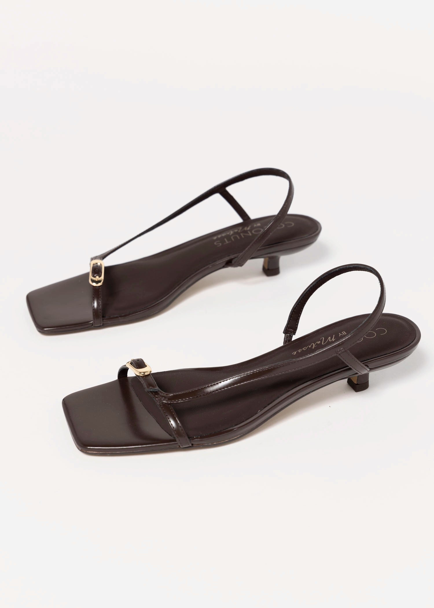 swatch_Chocolate Vegan Leather coconuts fernando kitten heel sandal