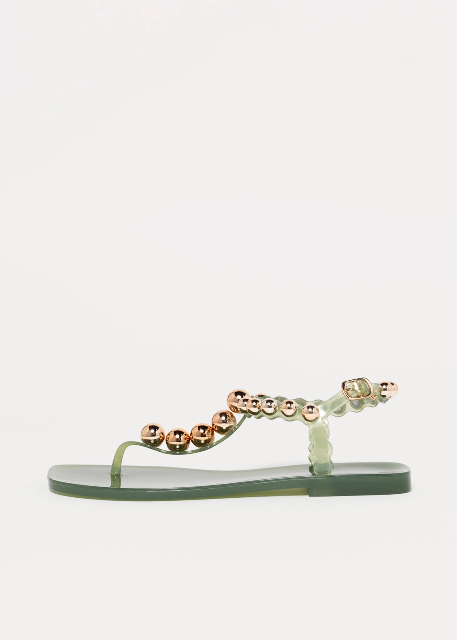 swatch_Green/Gold jeffrey campbell plated jelly sandal