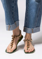 swatch_Green/Gold jeffrey campbell plated jelly sandal