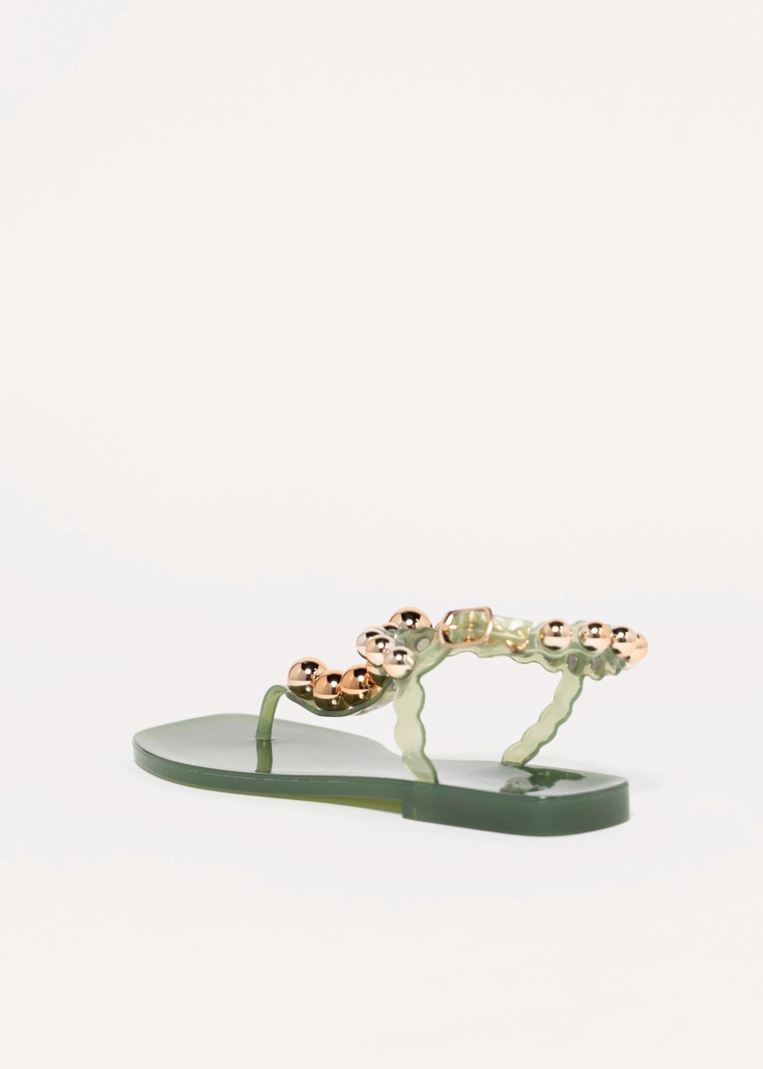 swatch_Green/Gold jeffrey campbell plated jelly sandal
