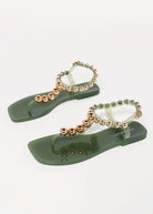 swatch_Green/Gold jeffrey campbell plated jelly sandal