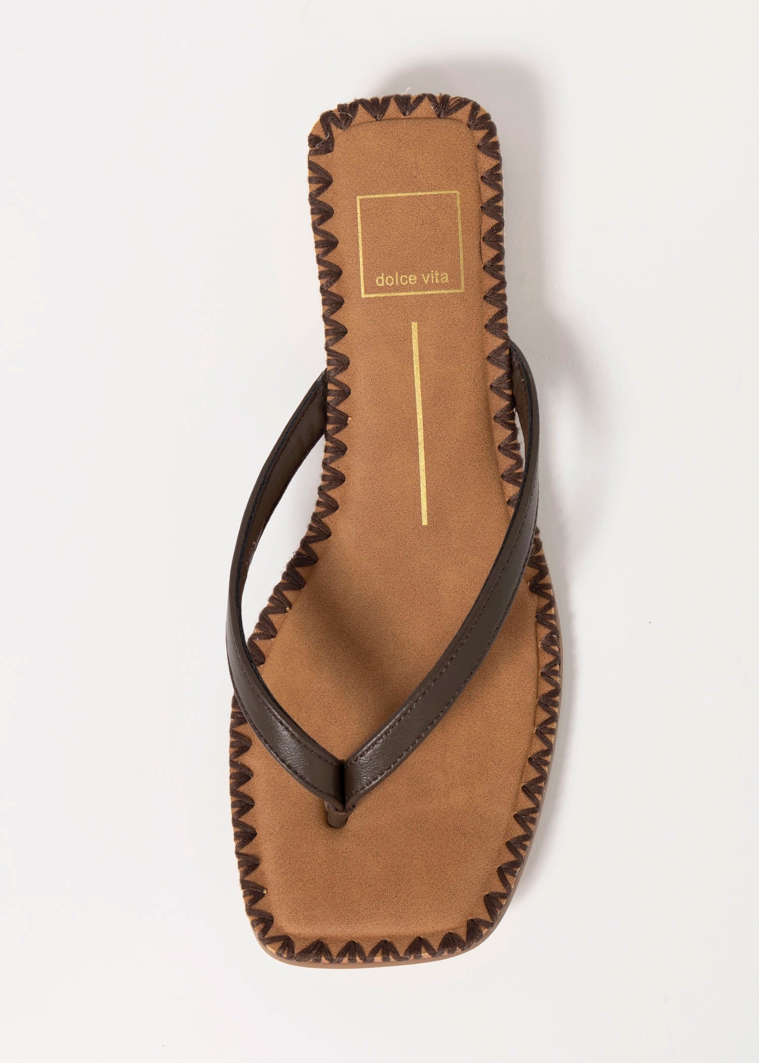 swatch-Dark Chocolate Leather dolce vita Barty thong sandal