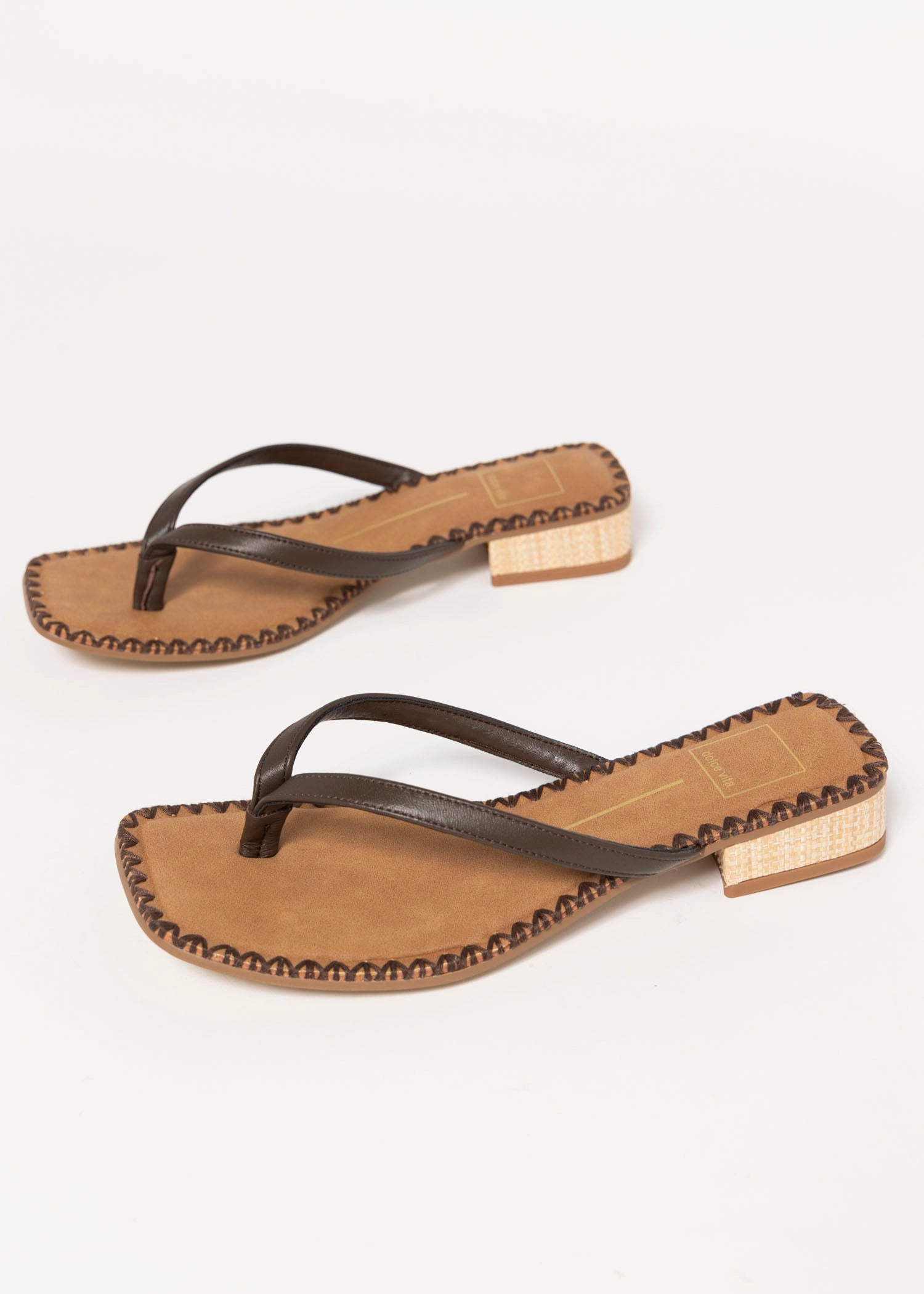 swatch-Dark Chocolate Leather dolce vita Barty thong sandal