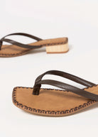 swatch-Dark Chocolate Leather dolce vita Barty thong sandal