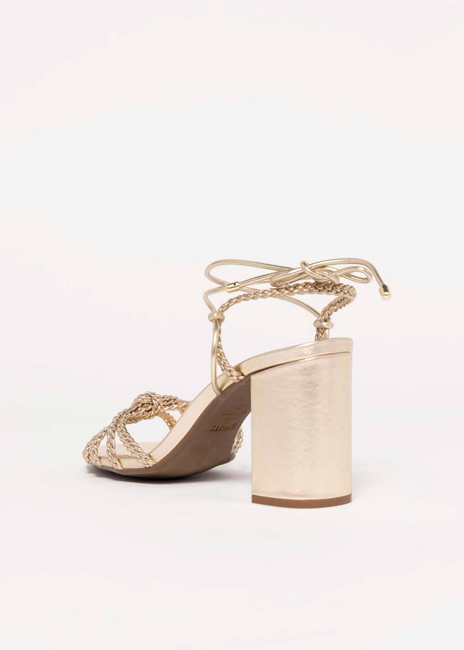 swatch_Platino Leather schutz adele block heel sandal