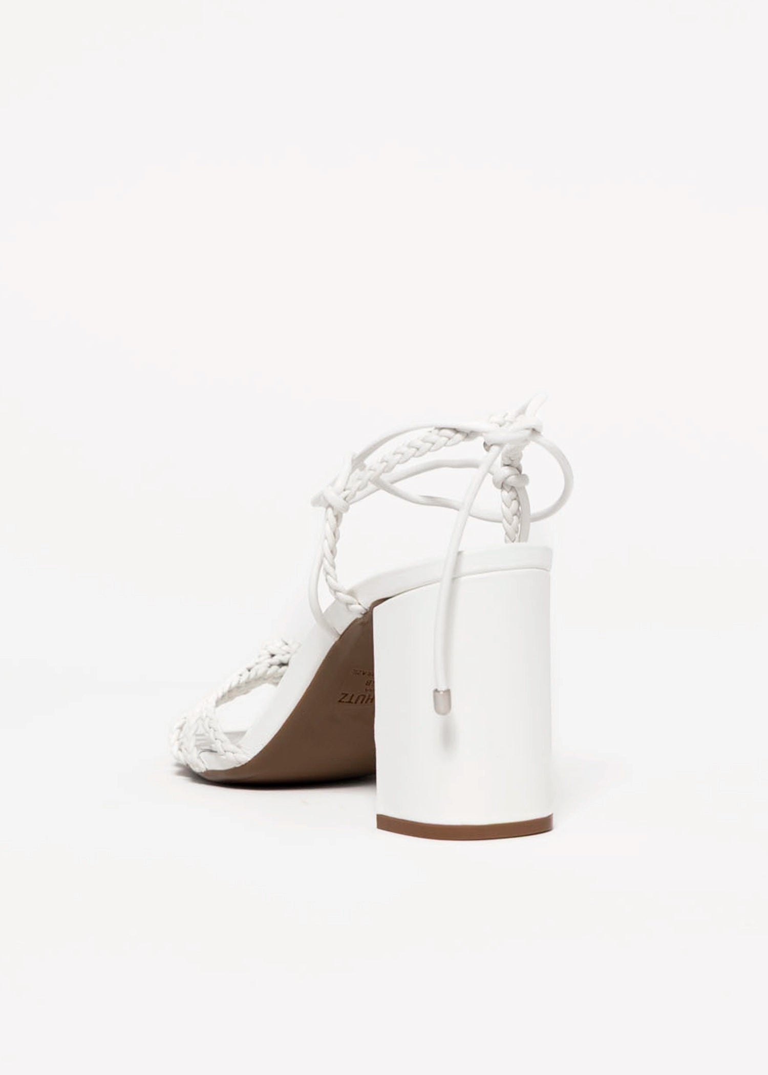 swatch_White Leather schutz adele block heel sandal