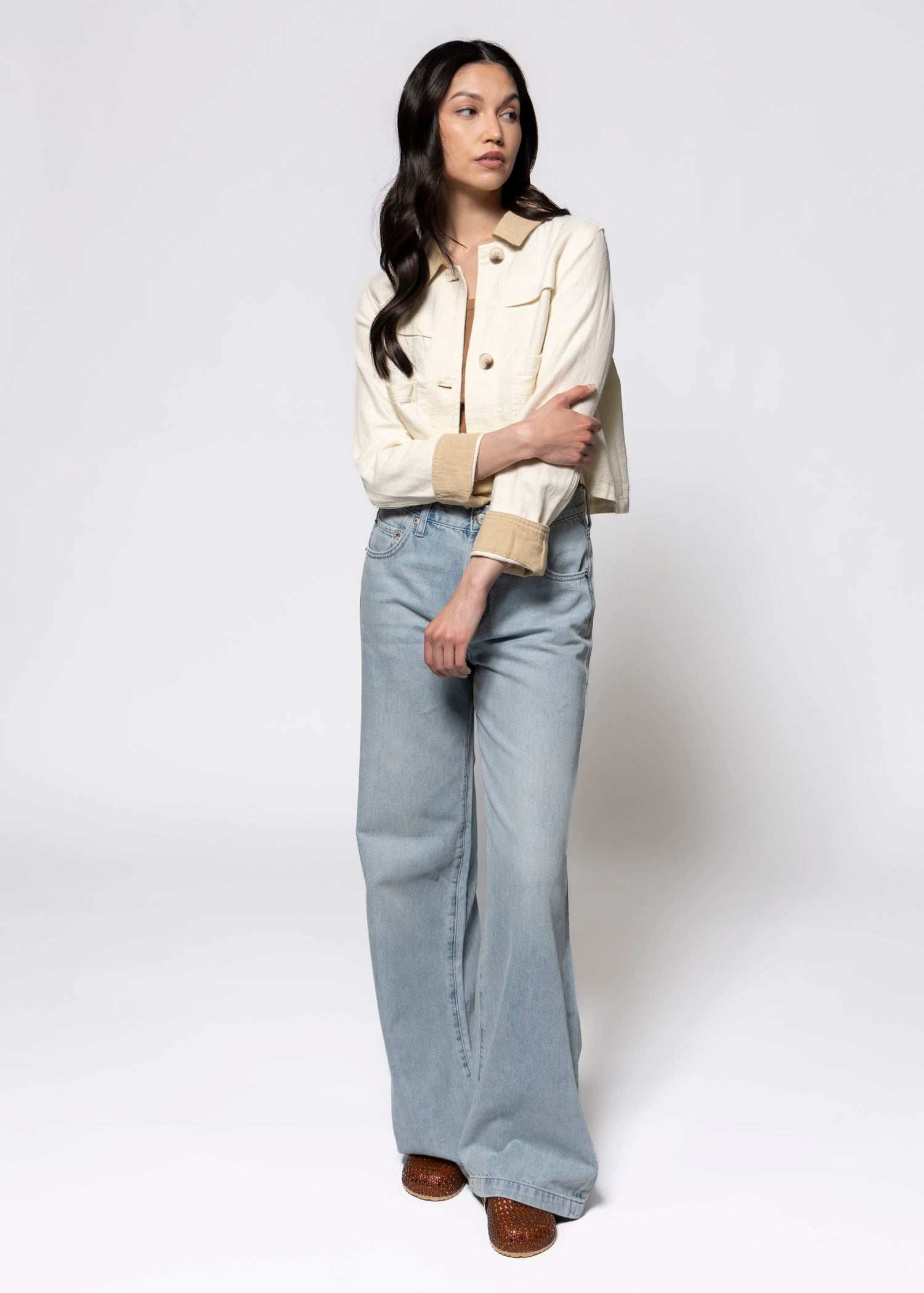 swatch_Cream blank NYC morning zen cropped utility jacket