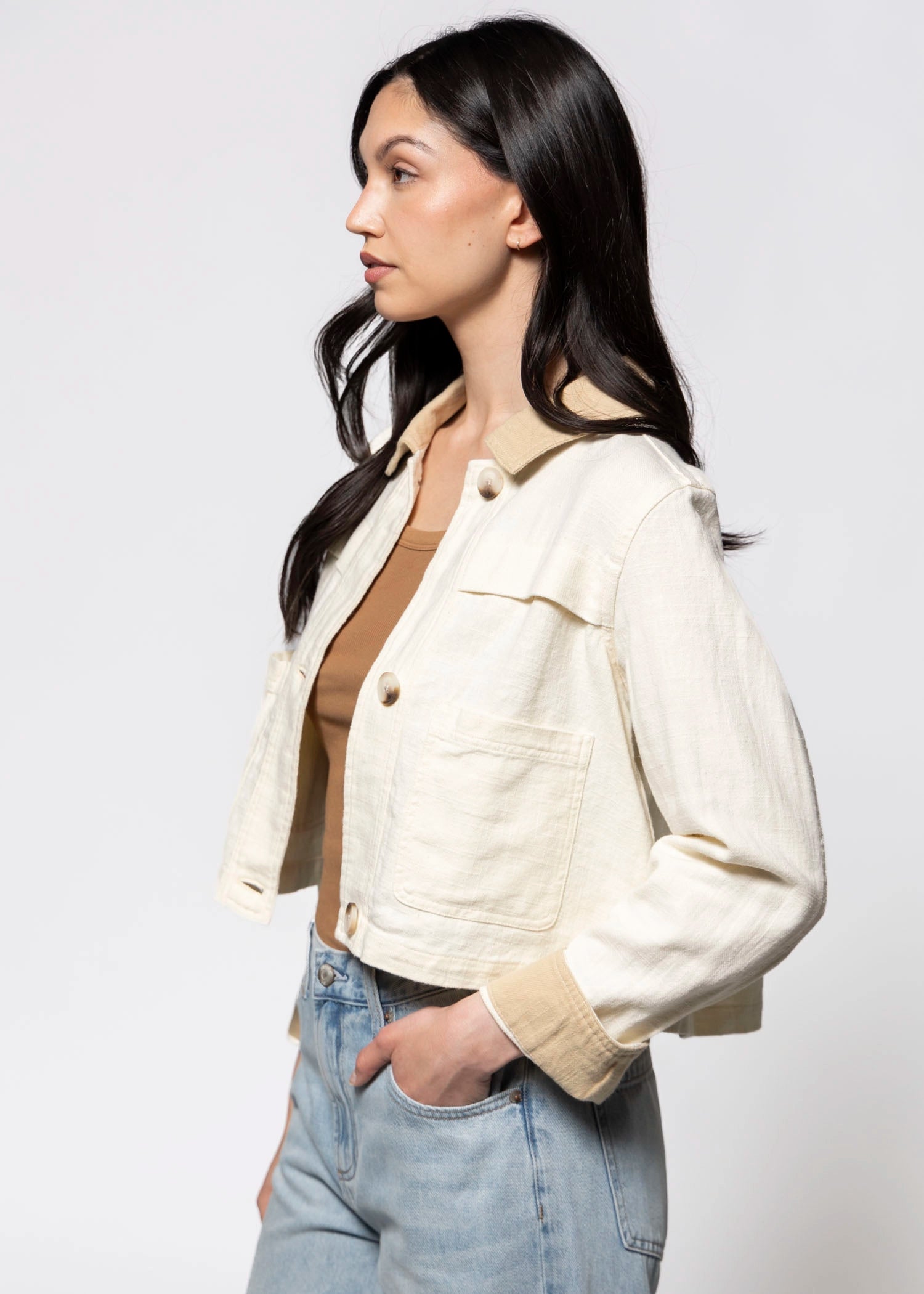 swatch_Cream blank NYC morning zen cropped utility jacket