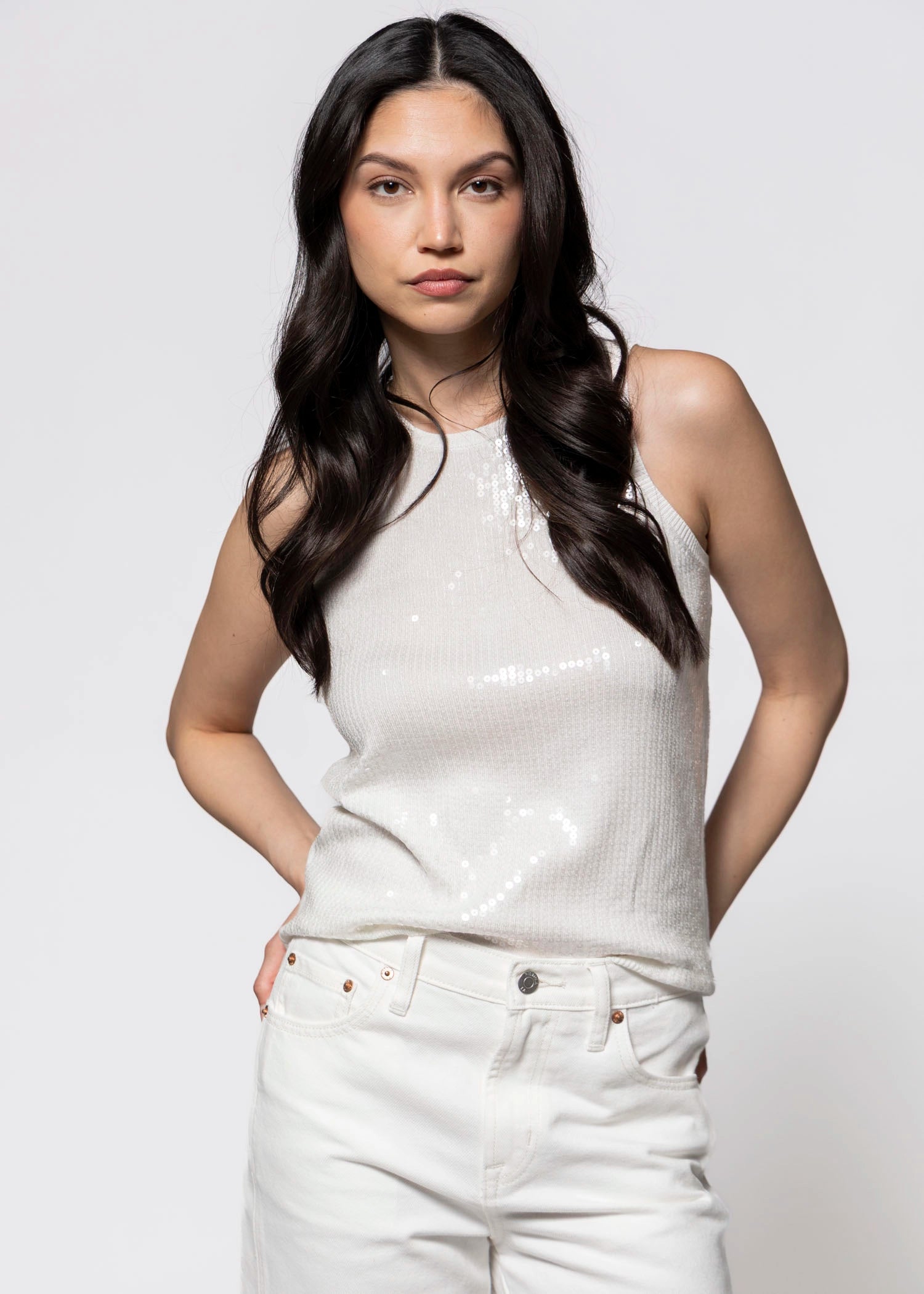 swatch_White sanctuary summer shine sequin tank