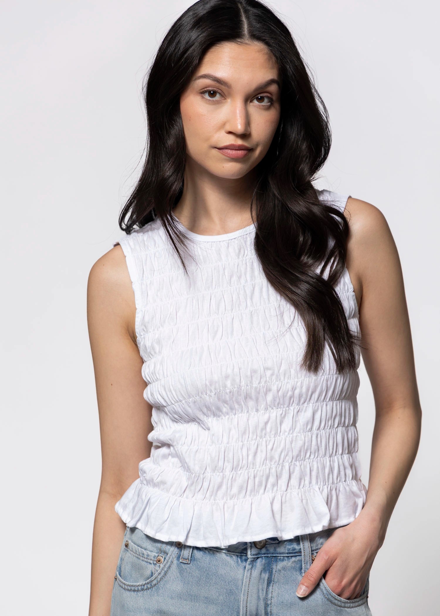 swatch_White sanctuary better together smocked tank